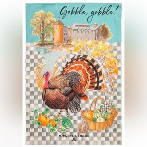 🧡🖤🤍 NWT MACKENZIE CHILDS TURKEY DISH TOWELS 🤍🖤🧡